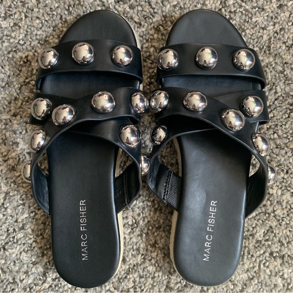 Marc Fisher Prisca Ball Studded Espadrilles Sandals Size 6 - Picture 4 of 11